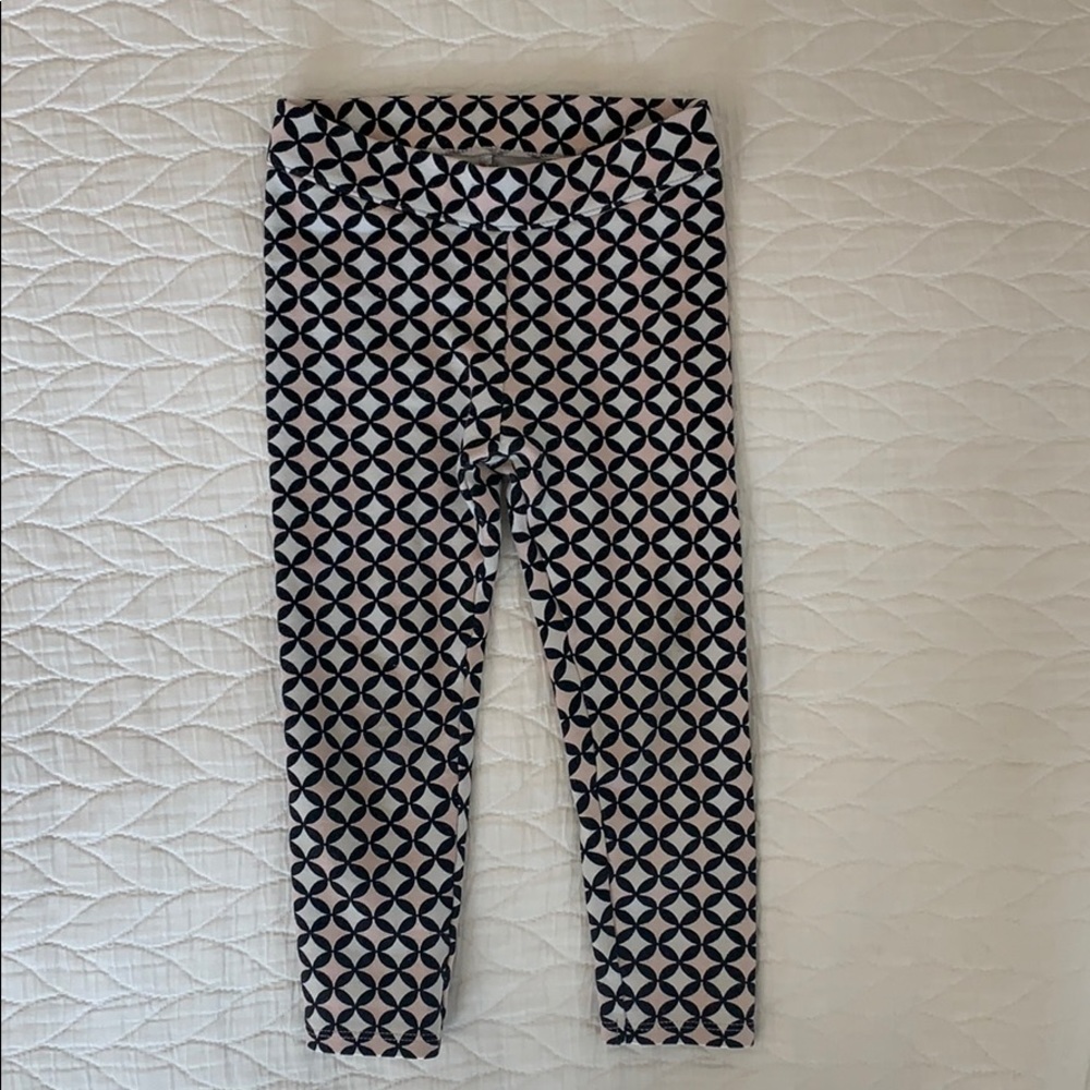 Janie and Jack 2T ponte leggings pink black